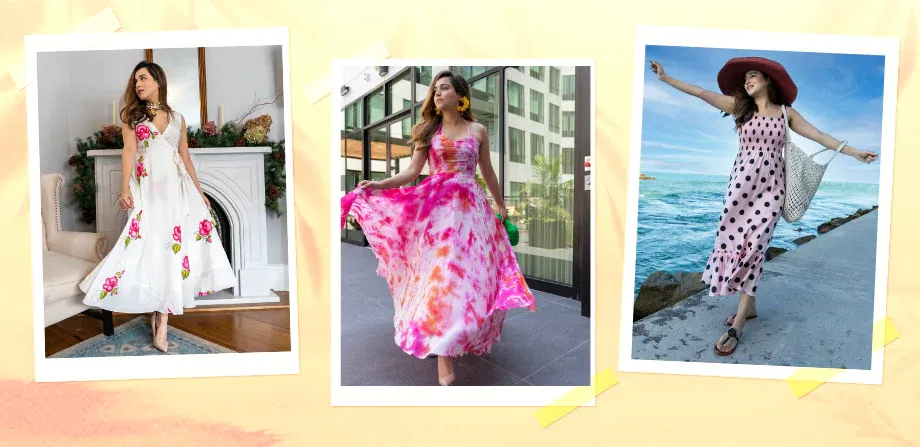 Femme souriante portant une tenue colorée