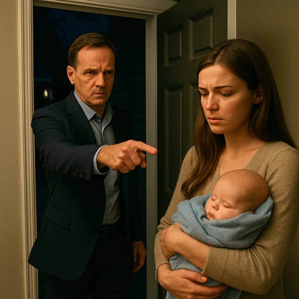 Femme tenant un bébé avec un regard inquiet