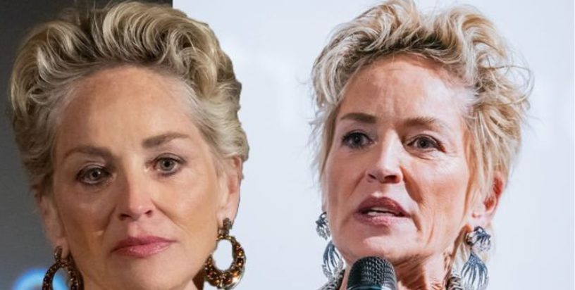Sharon Stone souriante lors de ses vacances