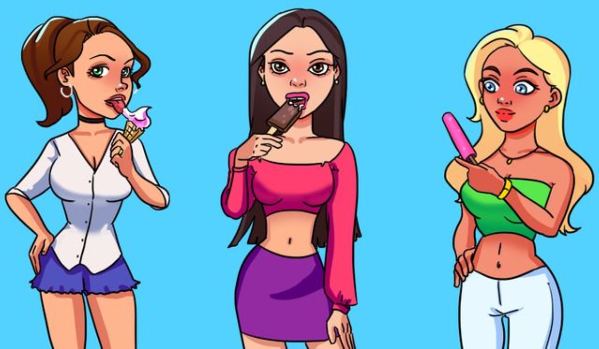 Trois femmes élégantes dégustant des glaces en terrasse