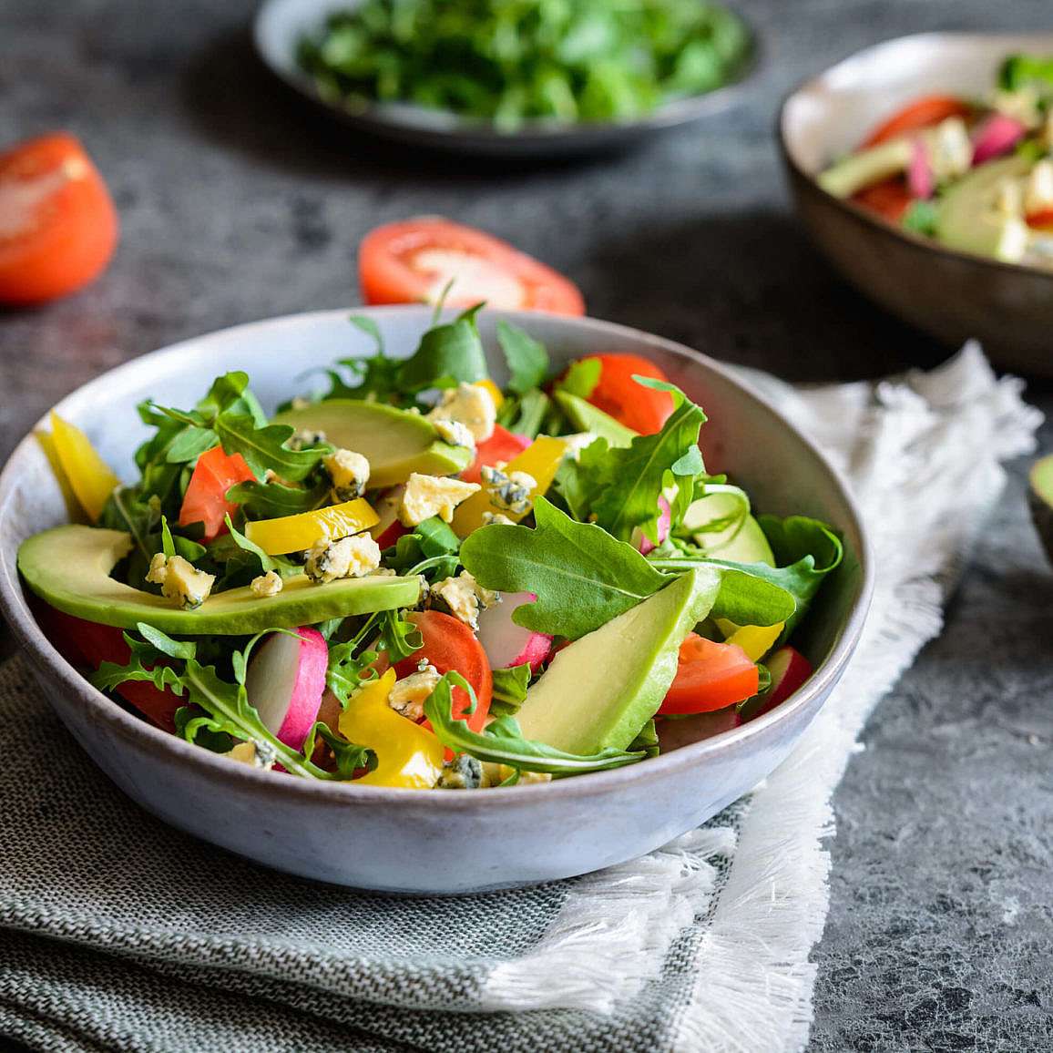 Légumes crus colorés