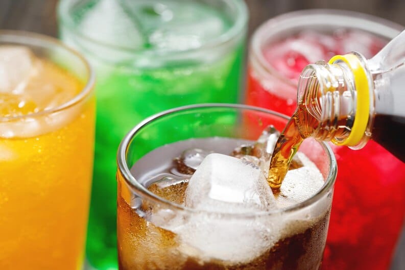 Différentes boissons sucrées