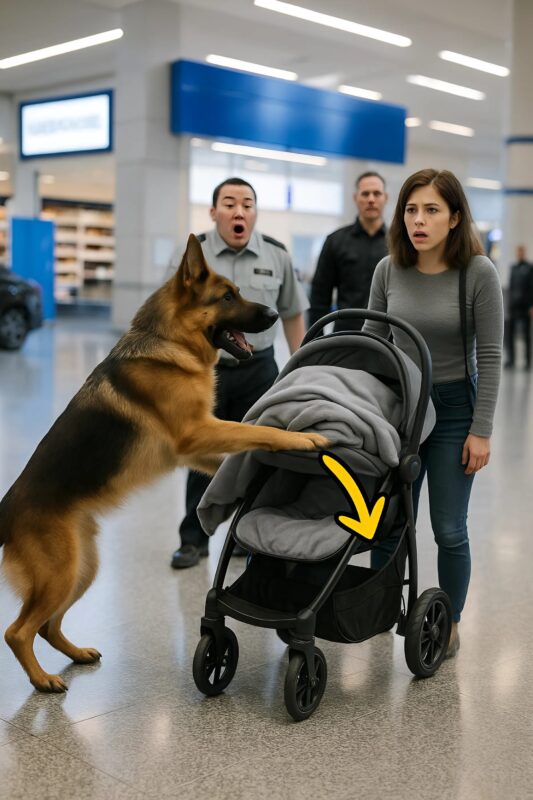 Inspection minutieuse d'une poussette par un agent