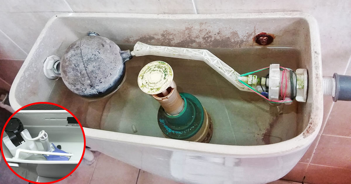 Nettoyage du réservoir WC en cours