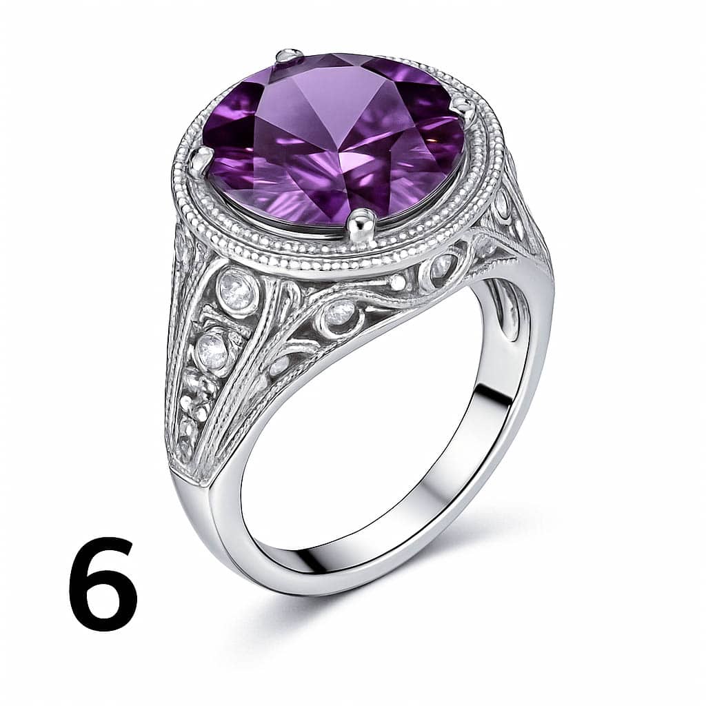 Bague en améthyste violette