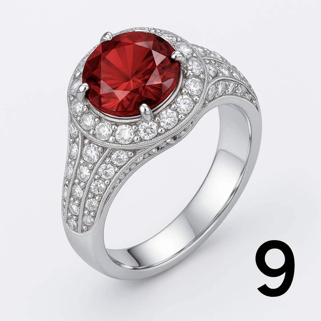 Bague en rubis rouge