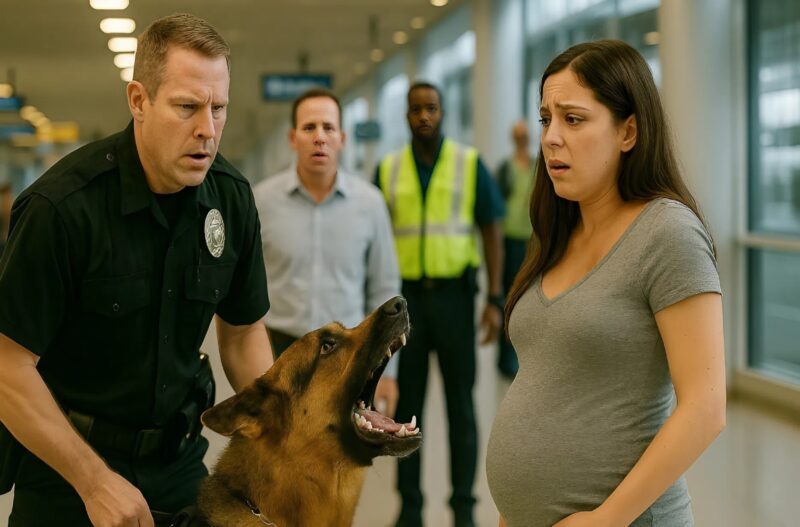 Chien policier alertant sa brigade